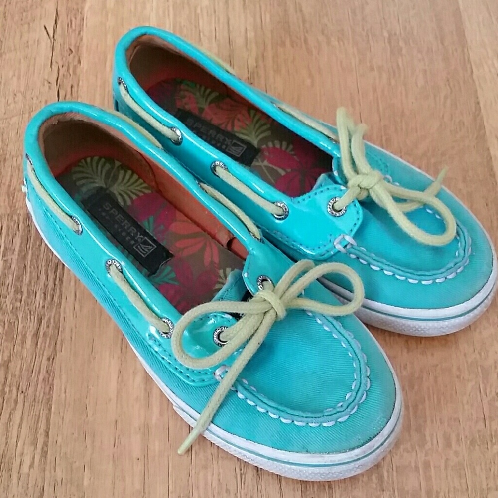 Teal girls Sperry shoes